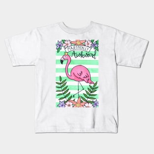 Majestically Awkward King Flamingo Kids T-Shirt